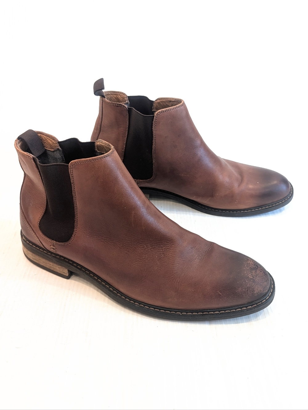 VIONIC Kingsley Men's Brown Leather Chukka Chelsea Ankle Boots Size 13